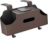 XIZAKEE 1 PC Car Seat Back Organizer, Multi-Function Tissue Storage Box with 2 Drink Cup Holders, Hanging Kids and Travel Accessories, Universal for Water Cup Phone Umbrella Bag (Brown)