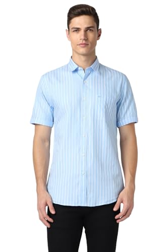Image of Peter England Men's Casual Premium Summer Half Sleeve Shirt | 100% Cotton