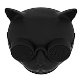 Toddmomy Kabelloser Katzenkopfform Funklautsprecher Kleiner Tragbare Soundbox Schwarz mit USB Ladung Outdoor Kompatibel für Smartphone Tabletpc