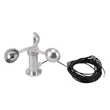 3 Cups Wind Speed Sensor Anemometer with 8M Cables, Lightweight Aluminium Alloy Anemometers, 360 Degree Measuring for Wind Speed and Direction Measurement in Power Plants Meteorological Monitoring