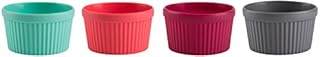 Trudeau 5050692 - Juego de 4 ramequines de silicona, color fucsia, gris, verde menta y coral