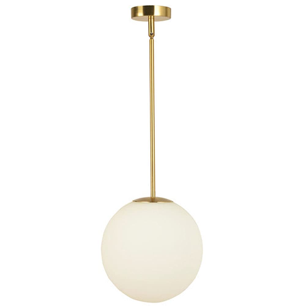 HXYSXHJUO White Glass Globe Pendant Light Brass Hanging Ceiling Industrial Metal Chandelier Light,Indoor Modern Adjustable Height Droplight For Kitchen Island