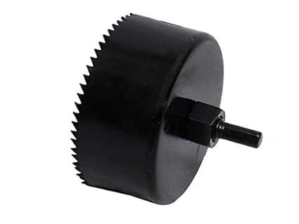 Jon Bhandari Tools Hardened Steel Deep Hole Saw 100mm (4 inch) Black, Pack of 1 for cutting holes on wood & wooden products