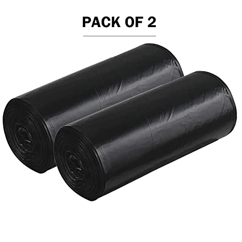 Image of Premium Recyclable Garbage Bags |Extra Large Size Dustbin Bag /Trash Bag - Black Dustbin Covers for Wet and Dry Waste (Pack of 2 Rolls) Total 30 Bags