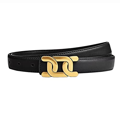 Yuangu Womens Belts for Jeans, Womens Leather Belt with Gold