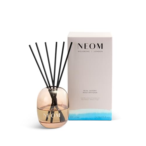 NEOM Real Luxury Reed Diffuser 100ml | Lavender Jasmine & Sandalwood I 100% Natural Fragrances I Last up to 12 weeks I Refillable and Reusable