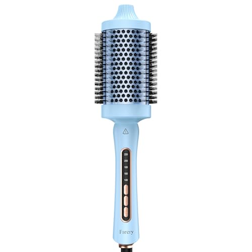 Farery Thermal Brush, 60mm Brosse Thermique Brushing, Tourmaline Céramique Ionic Brosse Chauffante, Brushing Chauffante, 5 températures Hot Brush, double...