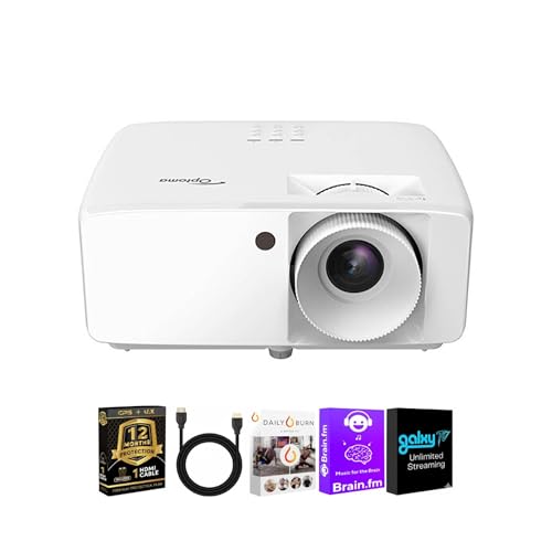 Image of Optoma HD146X HD DLP Home Theater and Gaming Projector 1080p Full HD 3600 Lumens HDR Gaming Mode White Streaming Bundle HDMI Cable CPS 12 Month Protection Plan Included