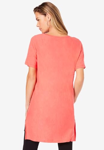 Roaman's Women's Plus Size Plus Size Printed Slub Tunic Top2