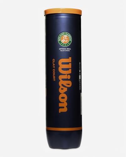 Foto von Wilson Offizielle Roland Garros Tennisbälle, Tennisballdose á 4 Bällen, Für Sandplätze geeignet, WRT115000, Yellow