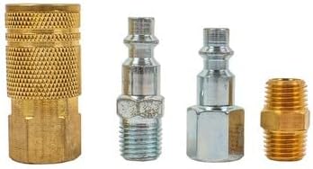 4-Piece Brass & Steel Air Coupler & Plug Kit by Forney