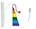 Rainbow Wind Dancer Flag with one 16 ft 4 piece pole swooper pole and 24 inch ground spike.