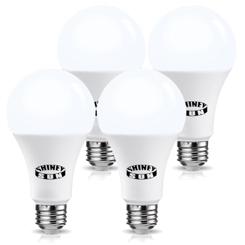 Sunshiney LED Light Bulbs 150-200 Watt Equivalent Light Bulb 5000K Daylight White A21 2200 Lumens LED Light Bulb Standard Base Non-Dimmable 4 Pack