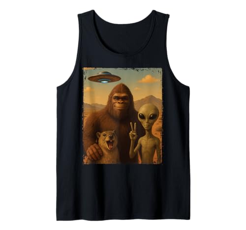 Funny Rock Hyrax Awawa Bigfoot Alien Selfie Área OVNI 51 Camiseta sin Mangas