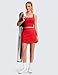 CRZ YOGA High Waisted Dolphin Golf Skirts for Women - Mini Lined A Line Tennis Casual Skort with Side Pockets Deep Red Medium