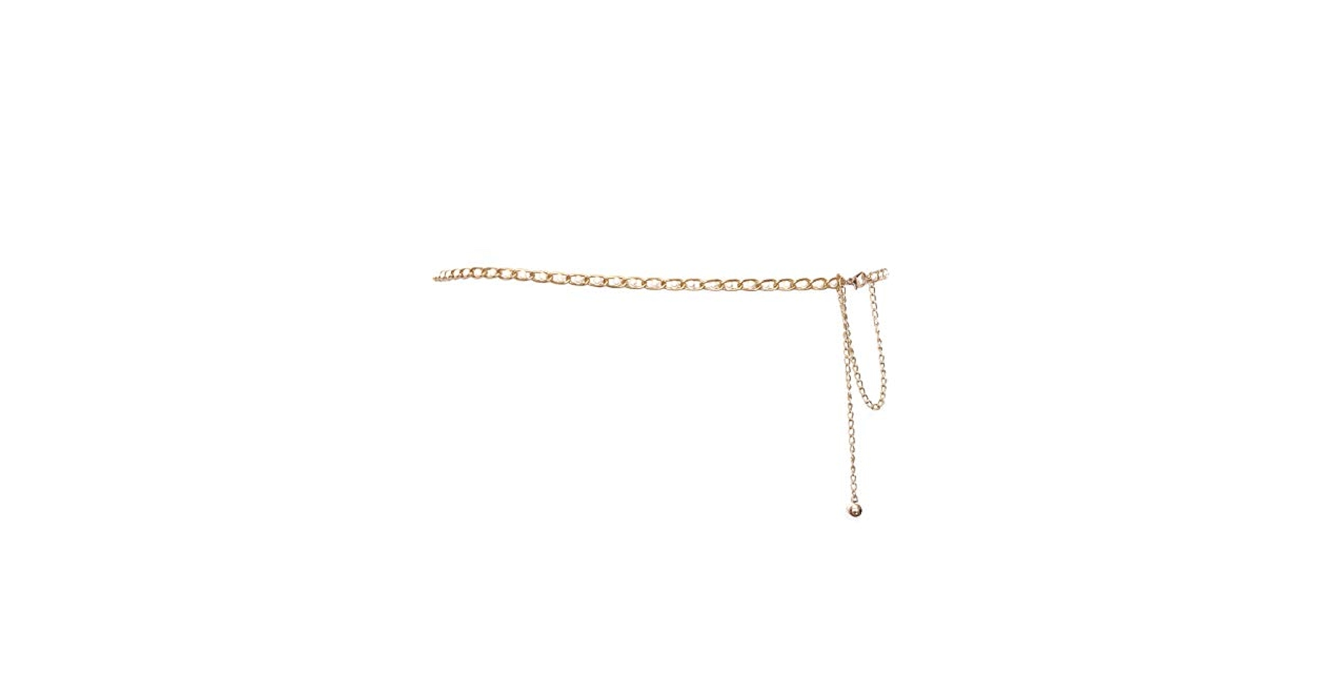 eVogues Plus Size Faux Pearl Gold Chain Link Adjustable