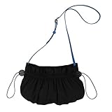 ツモリチサト ギャザーポケット ショルダーバッグＬ ブラック