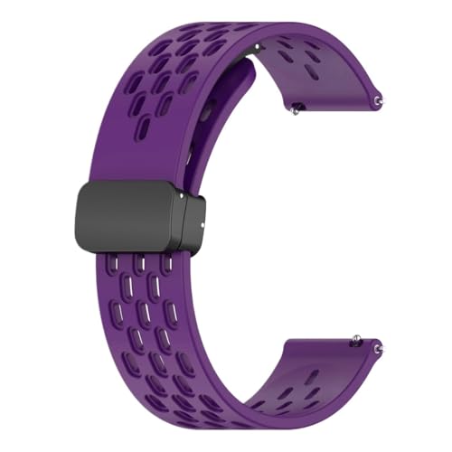 MEVMEVGNLN Fit For Samsung For Galaxy Watch 6/4�p�V���R�����}�O�l�b�g���X�g���b�v�AFit For 5pro Active2 Gear S3�o���h�p�u���X���b�g(Purple,20mm)