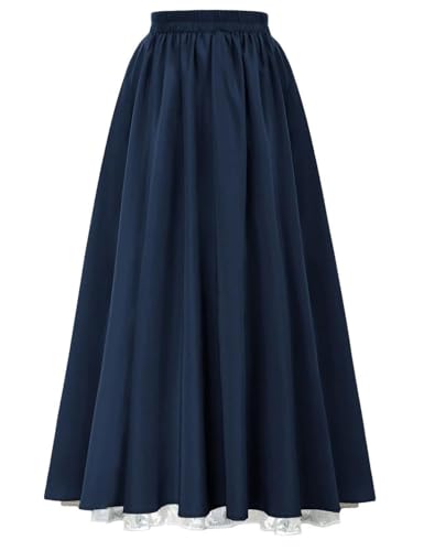 Solid Color Casual Simple High Waist Elastic Vintage Fake Two-Piece Women's Long Skirt2