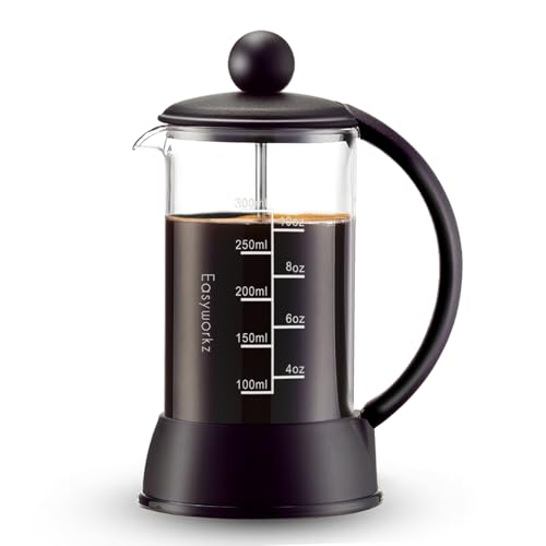 Easyworkz French Press Coffee Maker with Borosilicate Glass 350 ml Black