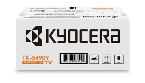 Kyocera TK-5490Y Toner Drucker Gelb. Original Tonerkartusche 1T0C22ANL1. Drucker Toner kompatibel fĂĽr PA2101cx, PA2101cwx, MA2101cfx, MA2101cwfx. Druckertoner fĂĽr bis zu 2400 Seiten