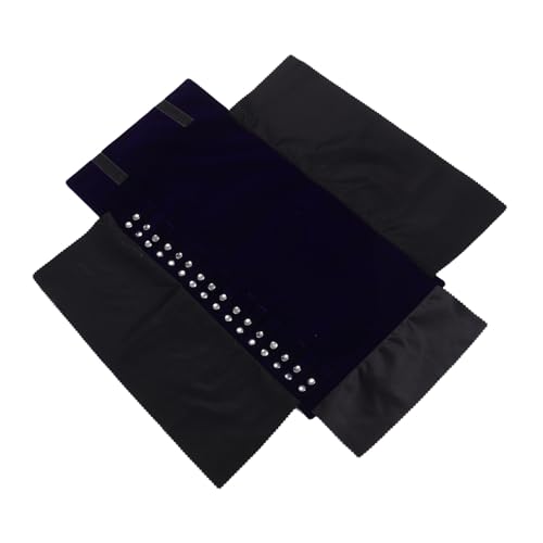 AKOOSY Bolsa Enrollable para Joyería de Viaje Azul Organizador Portátil Antienredos para Collares y Pulseras Estuche Compacto y para Almacenamiento y Transporte Diario