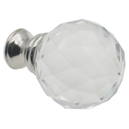 Image of 1 Pcs Crystal Lamp Finials Decorative Diamond Lamp Shade Finial 1-3 /4 inch Lamp Finial Cap Knob Clear Finials for Lamp Shades