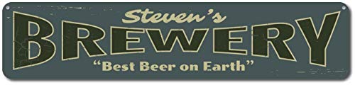 Letrero de cervecería, letrero personalizado con la mejor cerveza en la tierra, letrero personalizado para interiores y exteriores, patio, letreros de calle, 16 x 4 pulgadas