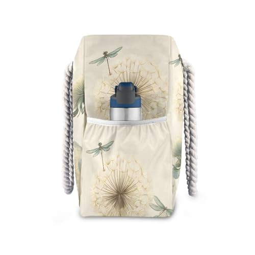 susiyo Dandelions Green Dragonflies Beach Bags for Women Large Travel Tote Bag Waterproof Sandproof Lightweight Swim Pool Bag for Family Outdoor3