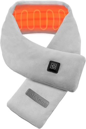 AnaAir Neck Heating Pad Electric Heated Scarf with 5000mAh Power Bank Cordless Neck Warmer for Pain Relief