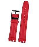 For cinturino Swatch di ricambio cinturino in pelle da 17 mm for cinturino da polso semplice da donna uomo accessori rosso