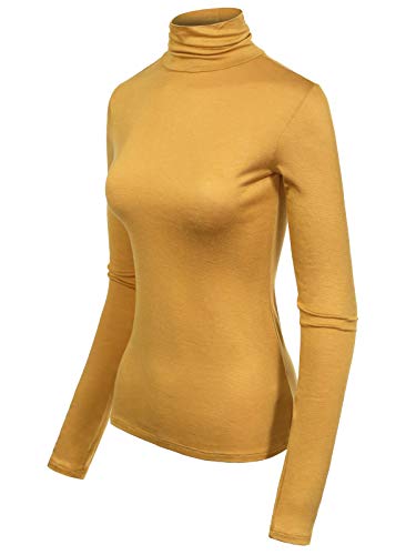 Image of MixMatchy Women's Slim Lightweight Long Sleeve Pullover Turtleneck Mock Shirts Base Layer Undershirts Active Tops