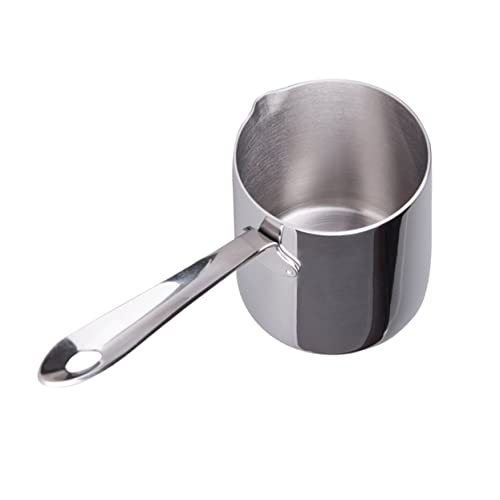 CIYODO Coffee Kettle 370ml Pot Cream Melting Kettle Stainless Steel Pot with Spout for Home Use