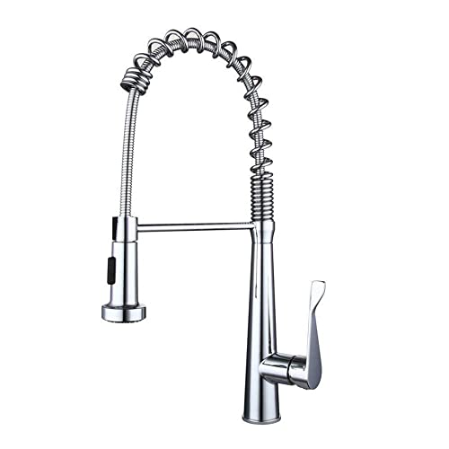 Grifo de cocina para eliminar salpicaduras con ducha extensible de cobre vertical