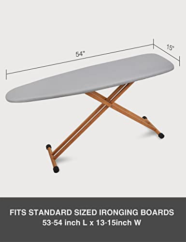 SUNKLOOF Extra Thick Ironing Board Cover and Pad, Resist Scorching and Staining, 15x54 Reflective Silicone Iron Board Cover With Padding, Elastic Edges, 4 Fasteners, Large Protective Scorch Mesh Cloth