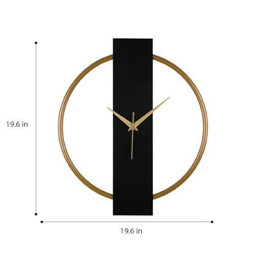 Image of Wakefit Metal Analog Wall Clock Big | 20 Inch | Laser Cut Abstract Home Decor & Gifting Option | for Living Room Study Bedroom & Office Decor | Wocky Metal Wall Clock 500MM Gold