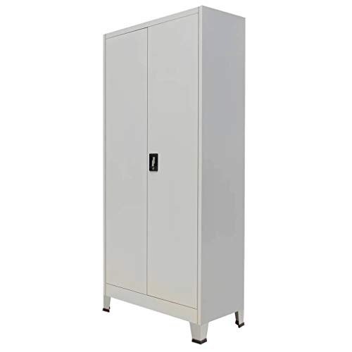 vidaXL Armario de Oficina con 2 Puertas Acero Gris Casillero Mueble Taquilla