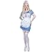 WXFASHION Costumi di Halloween-Donne Sexy Vintage Infermiera Costume da Infermiera - Doctor Abito da Uniforme Cosplay Party Dance Dress Dress Grembiule per Ragazza Adulto (Color : Blue, Size : XL)