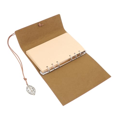 NUOBESTY computadora portátil bloc de notas cuaderno vintage de hojas sueltas cuaderno de hojas sueltas notepad libreta de hojas sueltas blocs de notas de planificación papel Brown