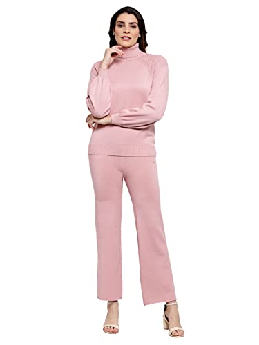 Image of Mafadeny Women Green Solid Turtle Neck Viscose Sweater