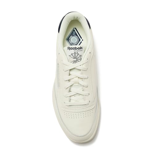 Reebok Club C 85 Mens Tennis Shoes, Casual Fashion White Sneakers for Men, Chalk/Navy/Flint Grey Metallic, 4 - image 4