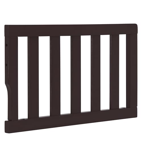 Image of Dream On Me Toddler Guard Rail for Convertible Crib, Solid Wood Bed Rail for Toddler Bed Conversion, Chocolate