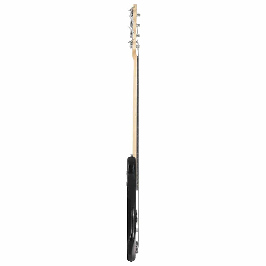 E-Bass für Anfänger 4/4 46 Zoll mit Tasche, Stimmgerät, Audiokabel und Plektrum Set, Birkenholz, Braun Weiß Farbverlauf, Gitarrengurt, Griffbrett für Musikunterricht, Bühne, Schule