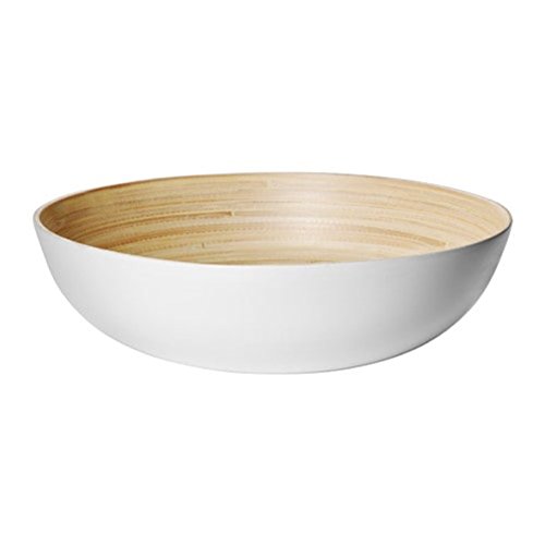 IKEA Rundlig Serving Bowl White Bamboo White Size 11 ¾" 102.348.62