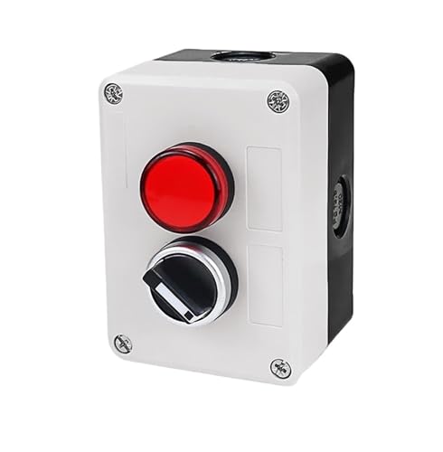 Interrupteur à bouton-poussoir étanche 2 trous boîtier de commande 220V vitesse voyant rouge