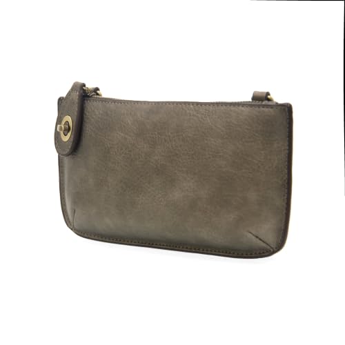 Image of Joy Susan Women's Fashion Purse Mini Crossbody Wristlet Clutch Handbag - Metallic Dark Chrome