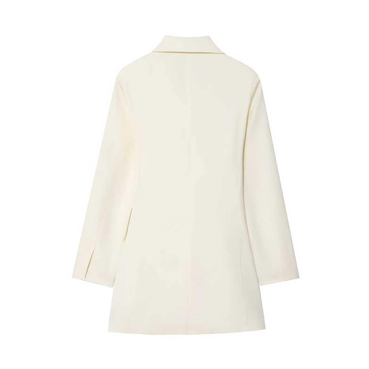 Donna Peak Risvolto Suit Blazer Doppio Petto Bottoni Smoking Cappotto per la Cerimonia Nuziale