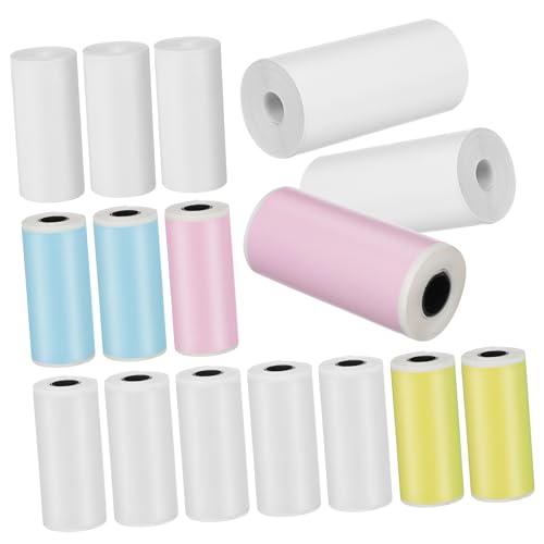Papier thermique imprimante étiquettes autocollantes claires lot de 16 rouleaux anti gaspillage