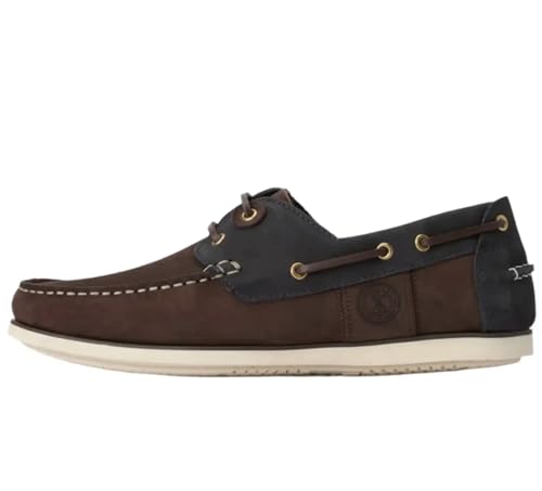 Barbour Zapatillas náuticas Wake para hombre, Marrón y azul marino, 44 EU