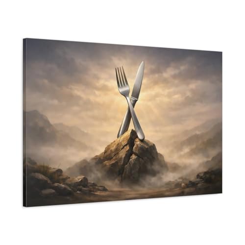 Tableau nature cutlery dramatic horizontal pour sublimer votre salle à manger